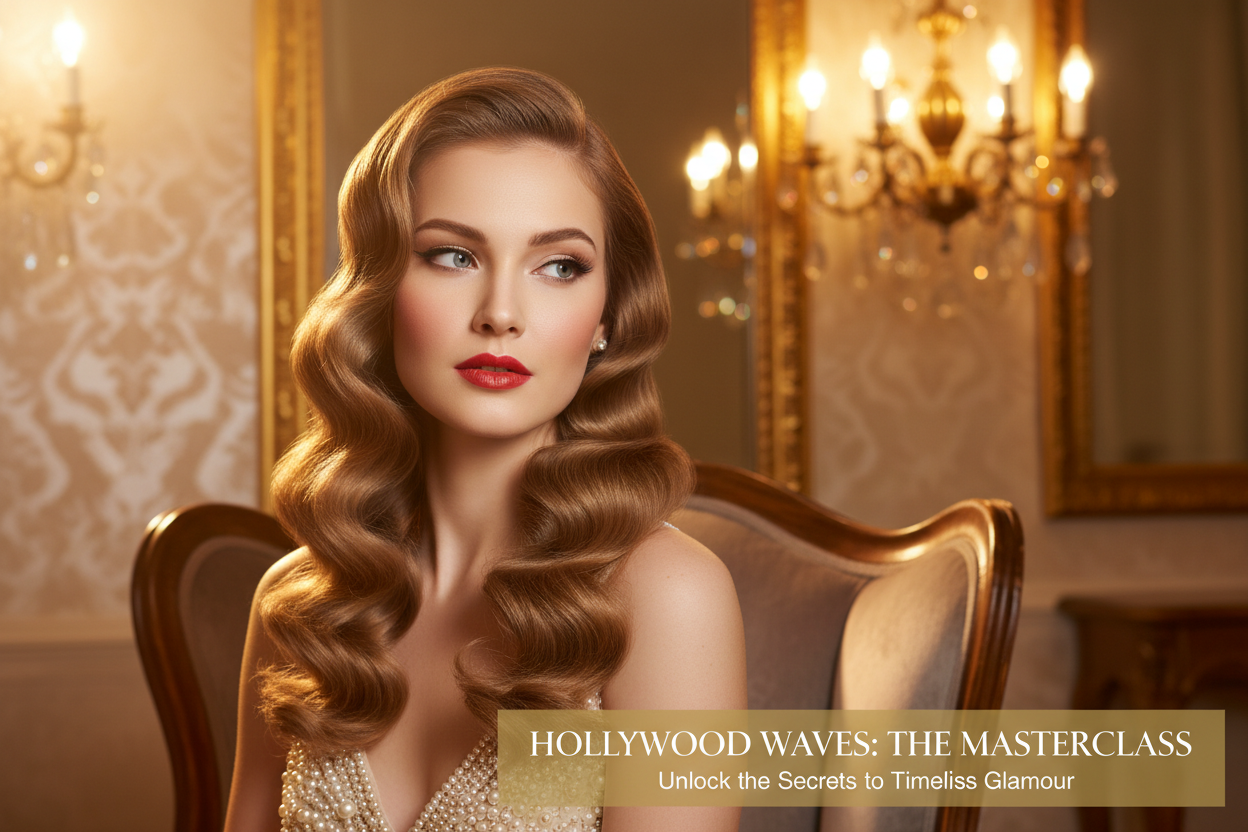 Elegant Hollywood waves hairstyle masterclass promotional image